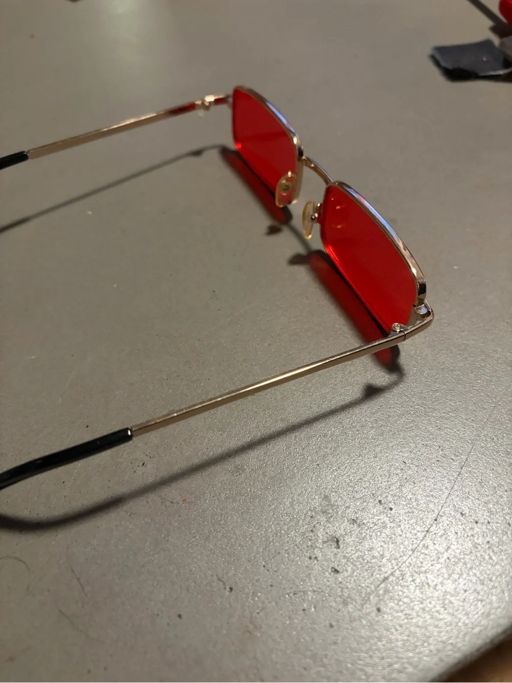 Red Rectangular Men’s Sunglasses
